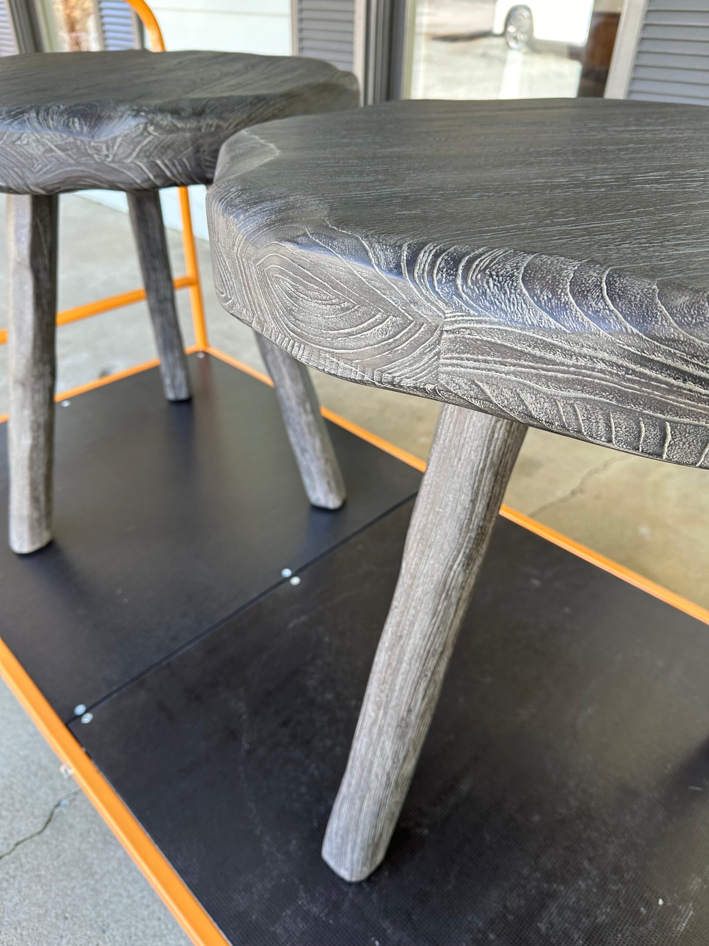 Carbonized Teak Outdoor Side Tables