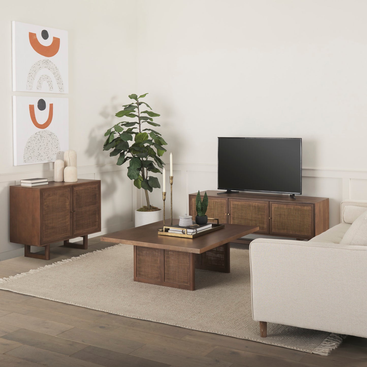 Grier Cane Accent Cabinet