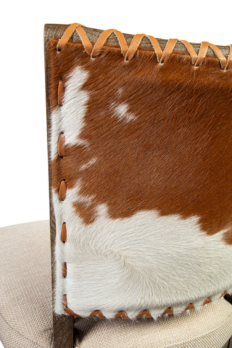 Lina Leather & Linen Side Chair