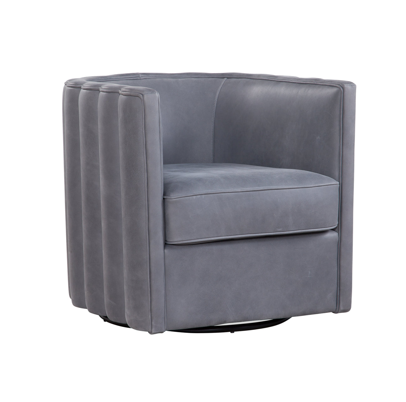 Jones Swivel Chair in Selena Storm Leather