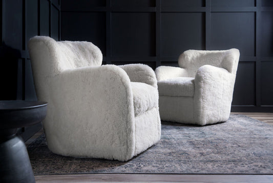 Orleans Swivel Chair in Shearling