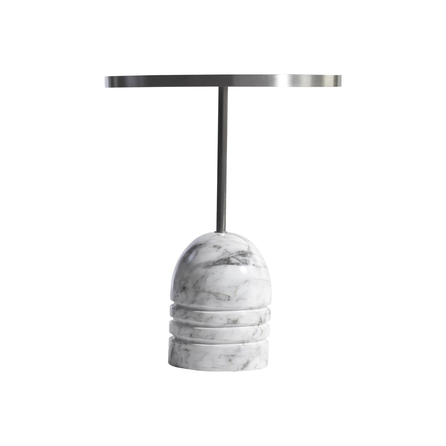 Polished Stone and Steel Accent Table