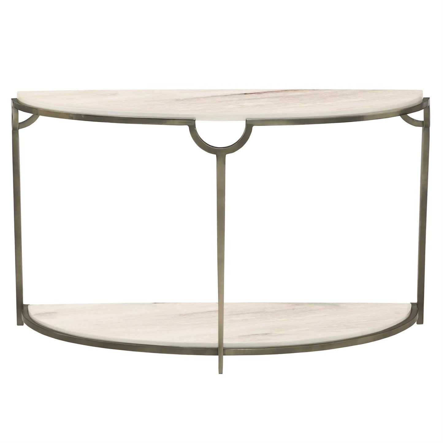 Stone and steel console table