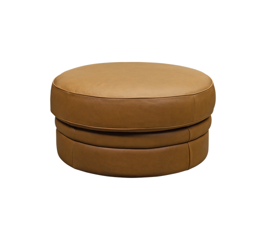 Capri Ottoman in Sorrento Camel leather