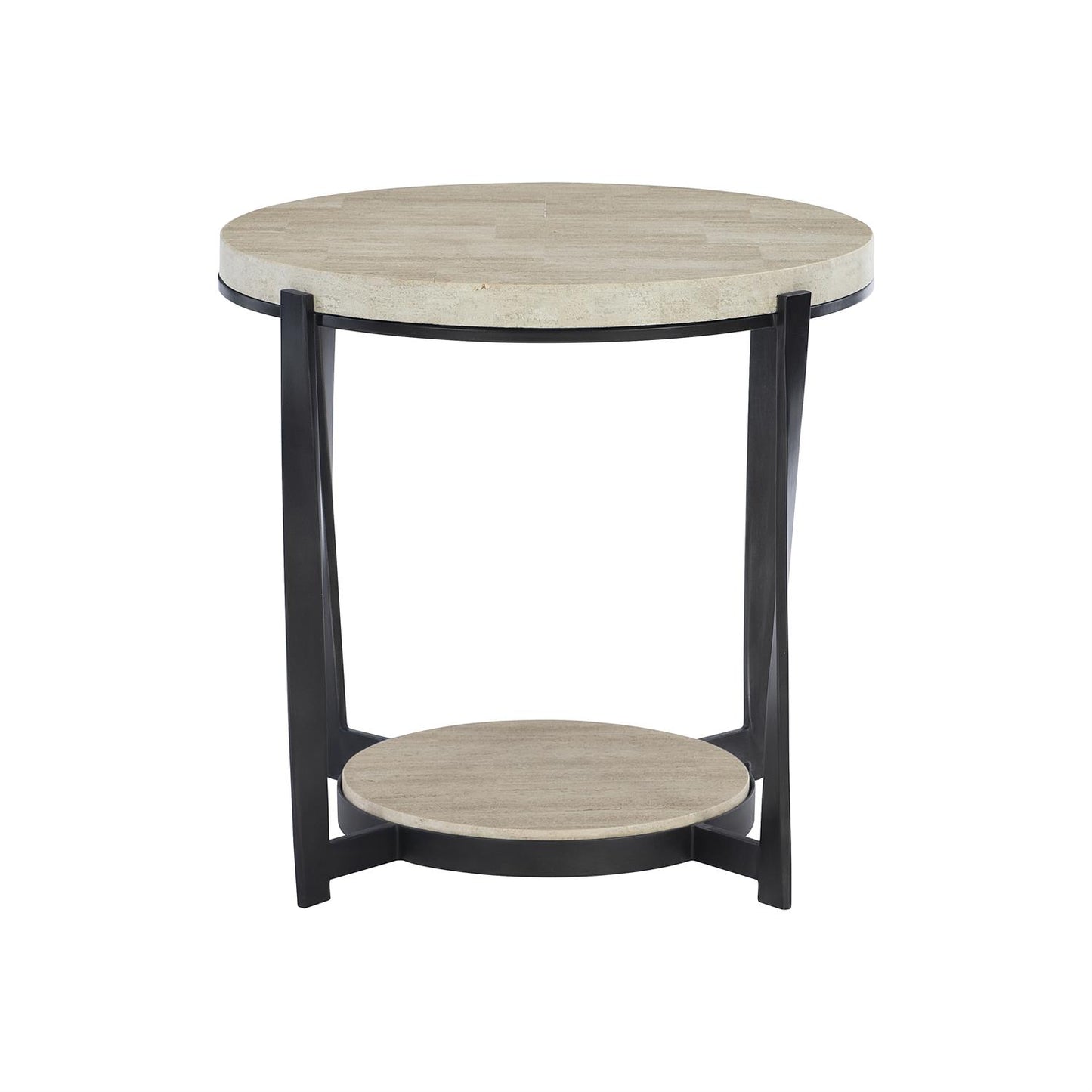 Stone and Steel Side Table