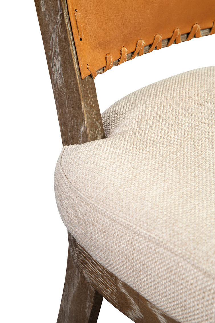 Lina Leather & Linen Side Chair