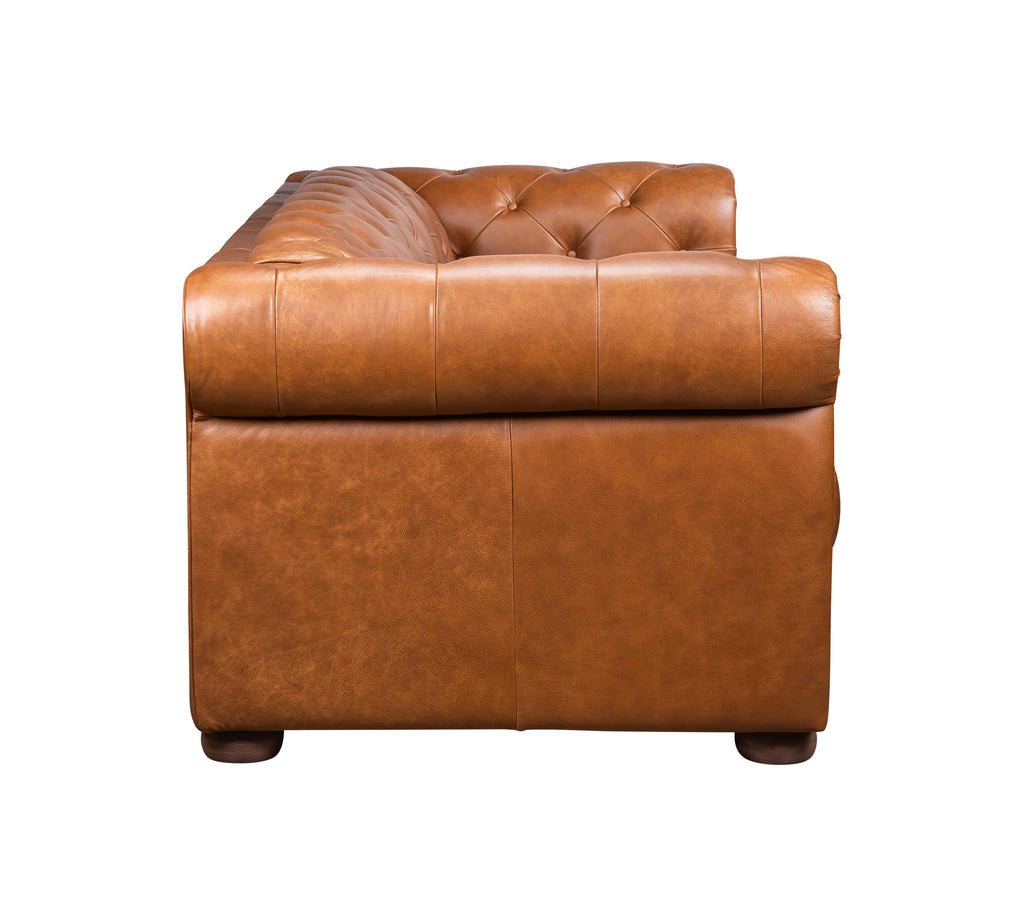 Bridgeport Tufted Sofa in Jersey Russet Leather