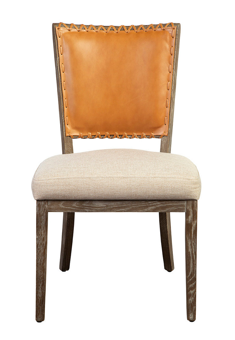 Lina Leather & Linen Side Chair