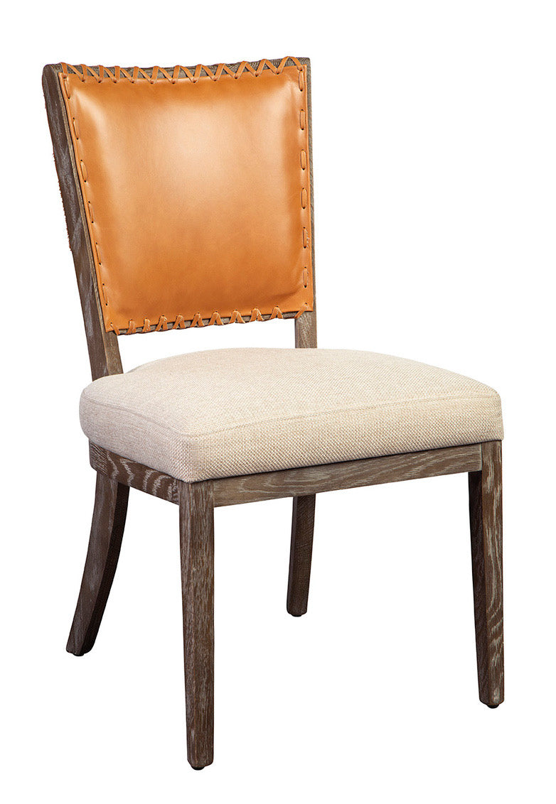 Lina Leather & Linen Side Chair