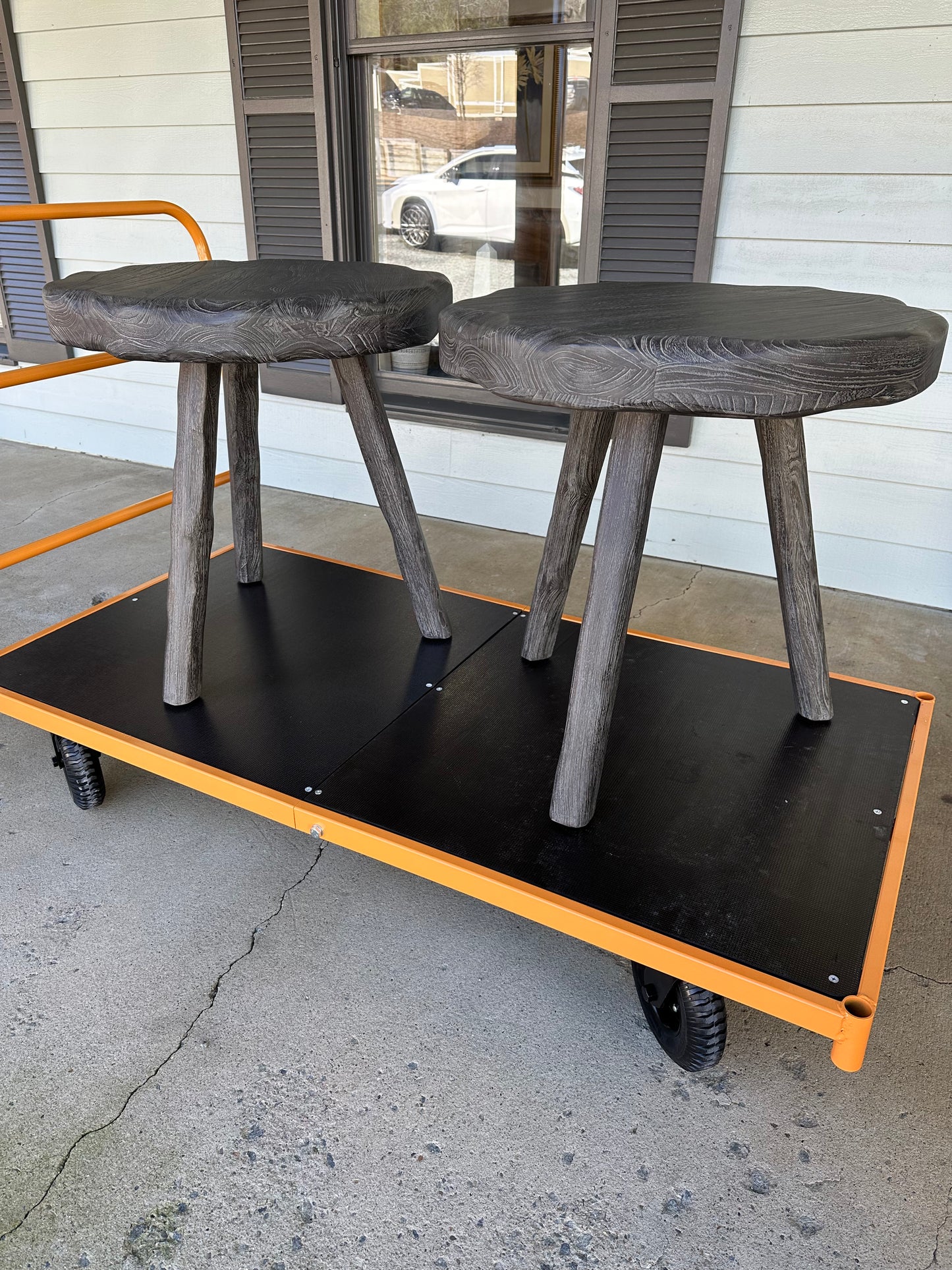 Carbonized Teak Outdoor Side Tables