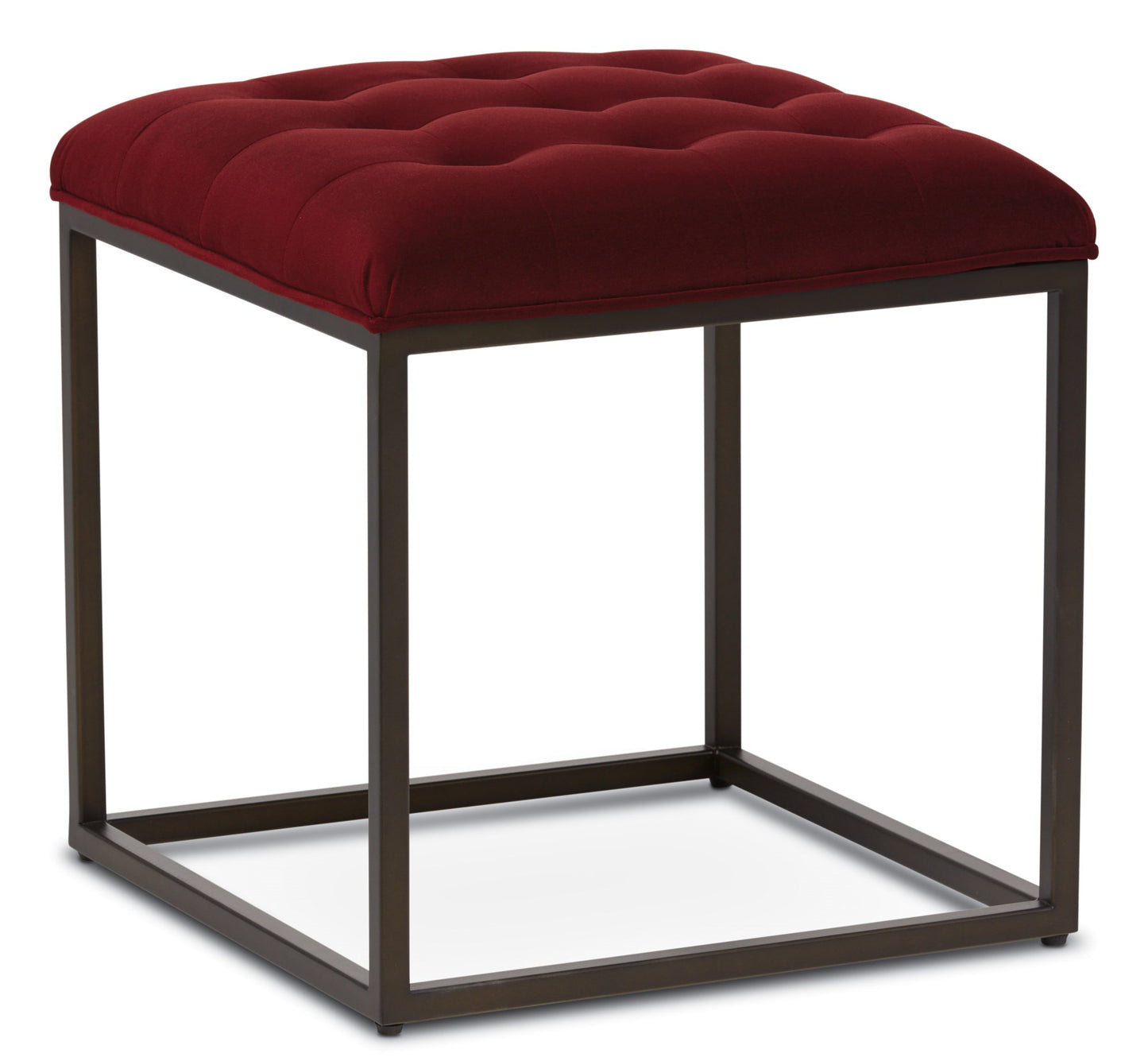 Bennett Ottoman in Garnet Velvet