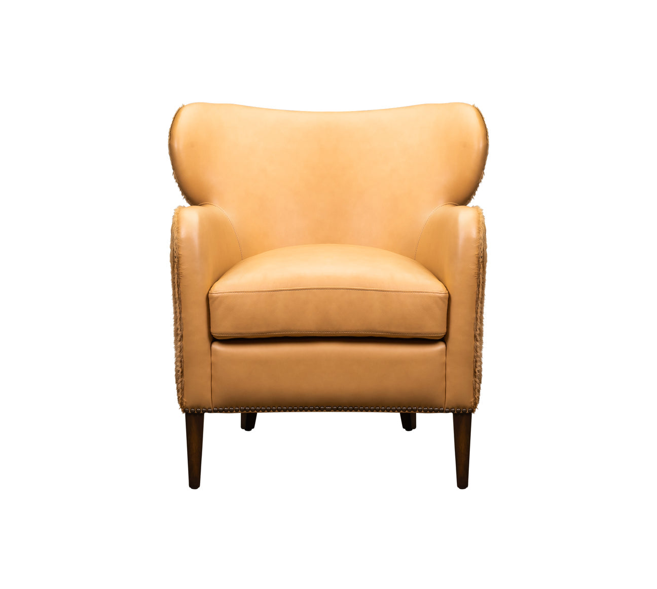 Orleans Club Chair in Corner Office Honey with Grano Hair-on-Hide
