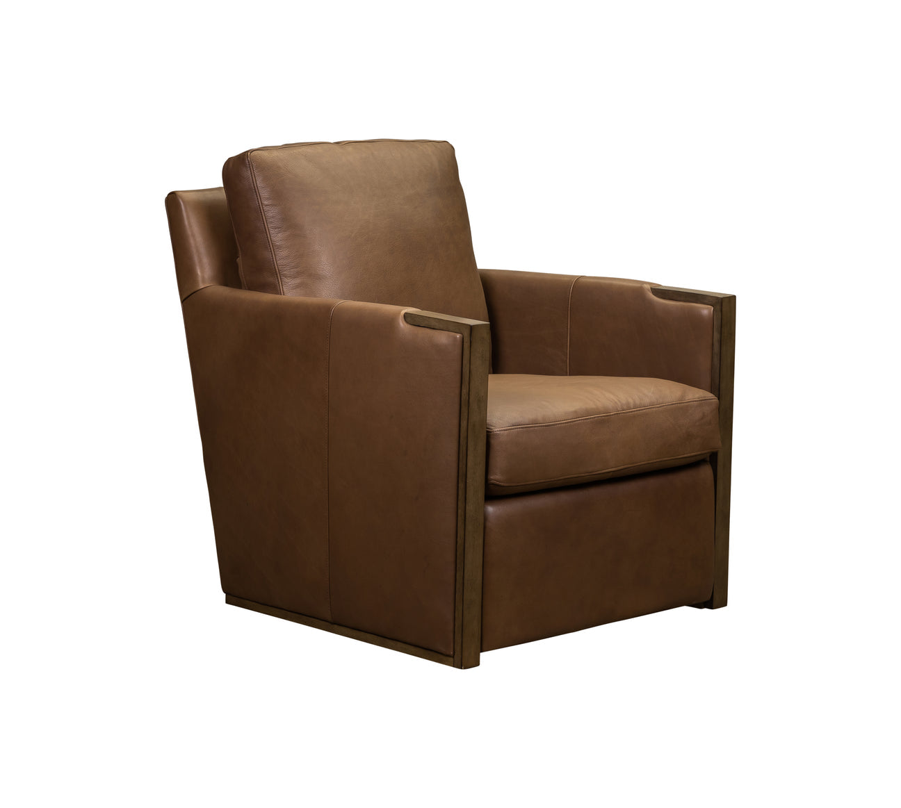 Rebecca Swivel Chair in Juneau Taupe Leather