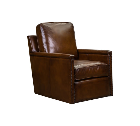 Nina Swivel Chair in Corner Office Latte leather