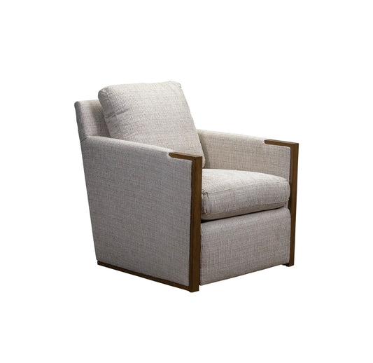 Rebecca Swivel Chair in Orville Porcelain performance fabric