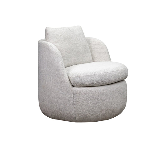Flora Swivel Chair in Del Ray Pearl Performance Fabric
