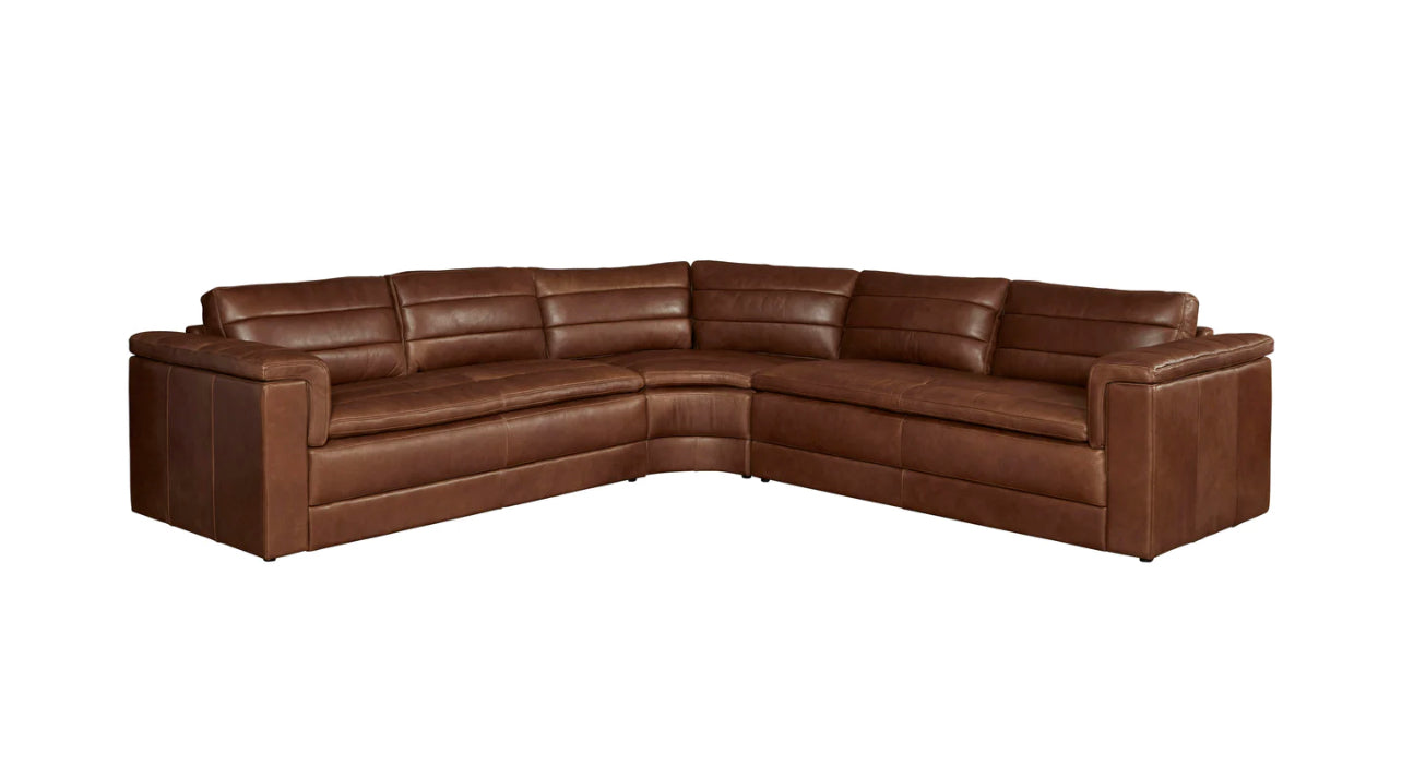 Top Grain Leather Nora Sectional by Olivia and Quinn