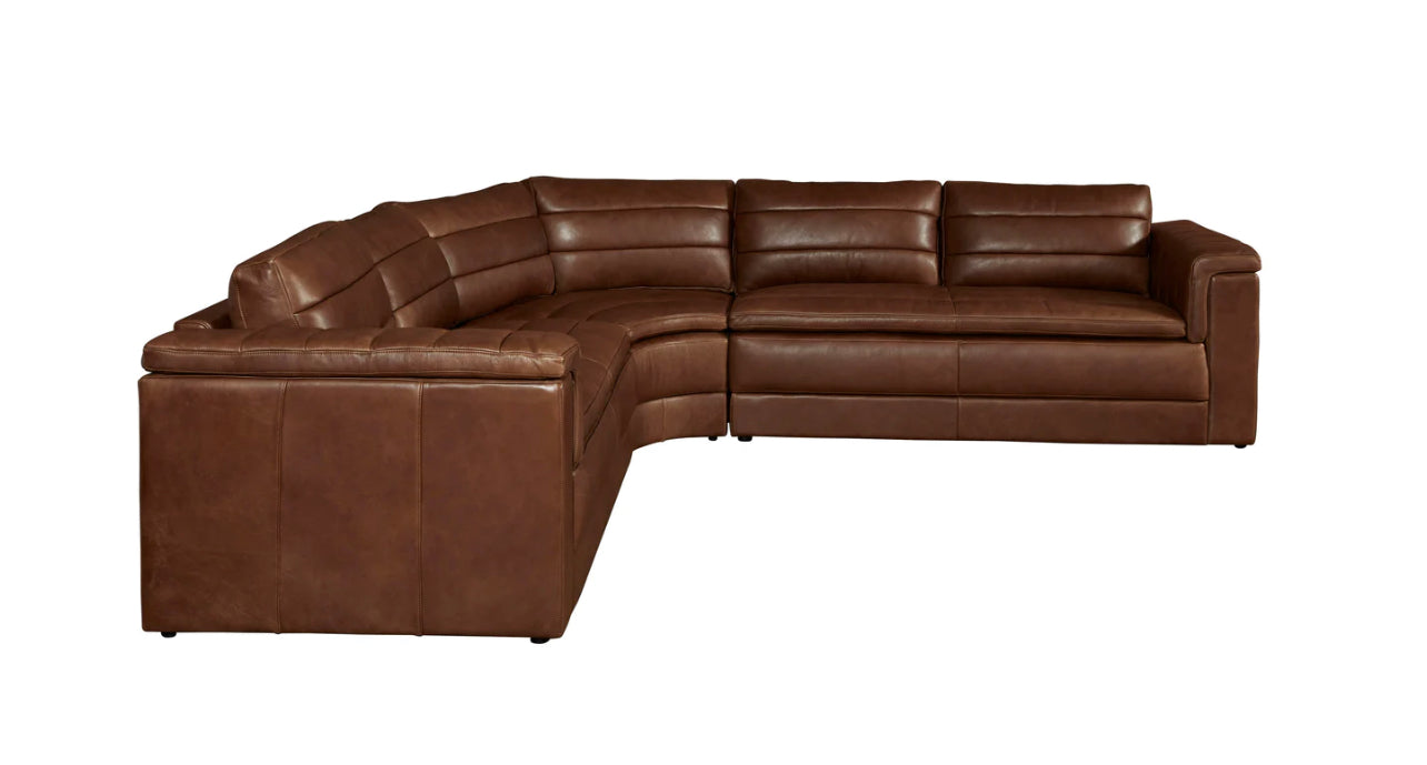 Top Grain Leather Nora Sectional by Olivia and Quinn