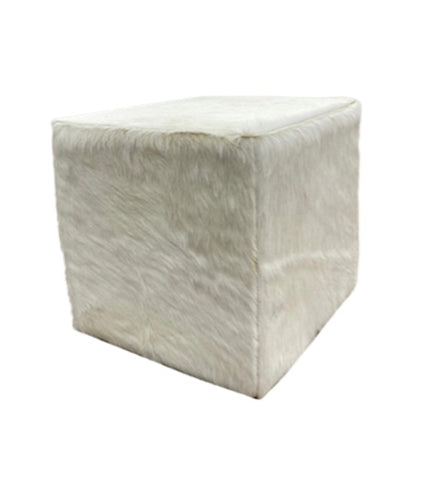 Happy Hour Swivel Ottoman - Hair on Hide Cream