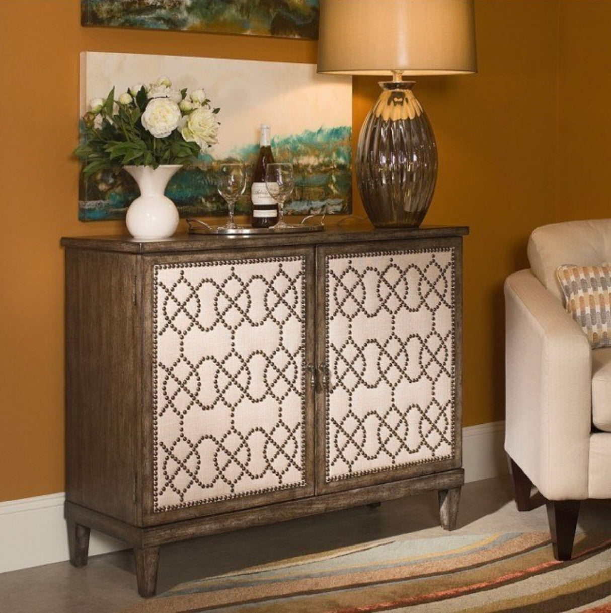 Hidden Treasures Nailhead Cabinet by Hammary