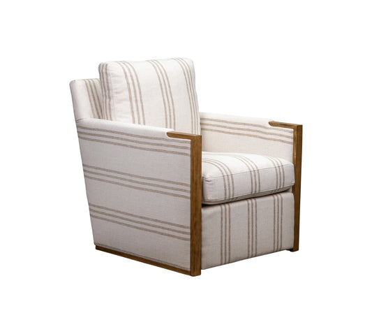 Rebecca Swivel Chair in Spooner Oat Performance Fabric