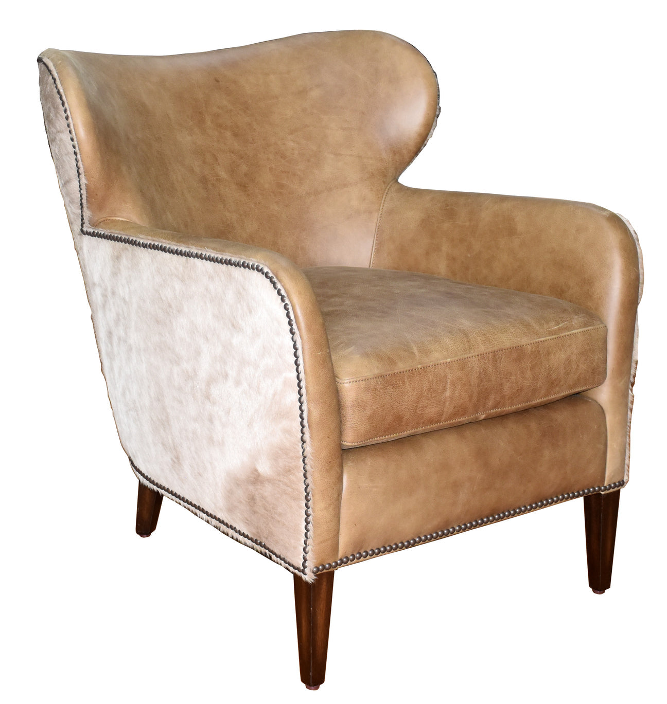 Orleans Chair in Venerando Umber w/ Taupe Hair on Hide