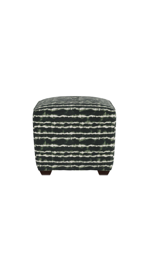 Julian Ottoman in Strie Pine Fabric